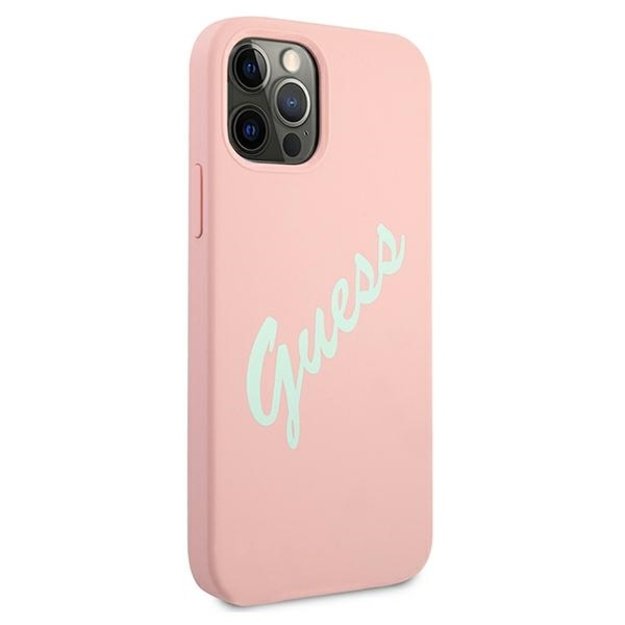Guess GUHCP12LLSVSPG iPhone 12 Pro Max 6.7&quot  rose green/green pink hardcase Silicone Vintage 10