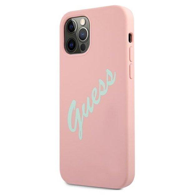 Guess GUHCP12LLSVSPG iPhone 12 Pro Max 6.7&quot  rose green/green pink hardcase Silicone Vintage 8