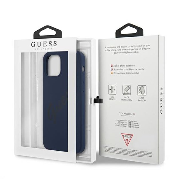 Guess GUHCP12SLSVSBL iPhone 12 mini 5.4&quot  blue/blue hardcase Script Vintage 7