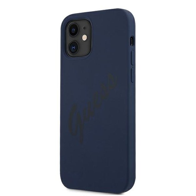 Guess GUHCP12SLSVSBL iPhone 12 mini 5.4&quot  blue/blue hardcase Script Vintage 1