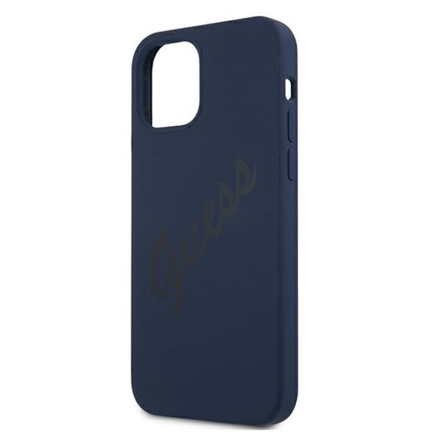 Guess GUHCP12SLSVSBL iPhone 12 mini 5.4&quot  blue/blue hardcase Script Vintage 5