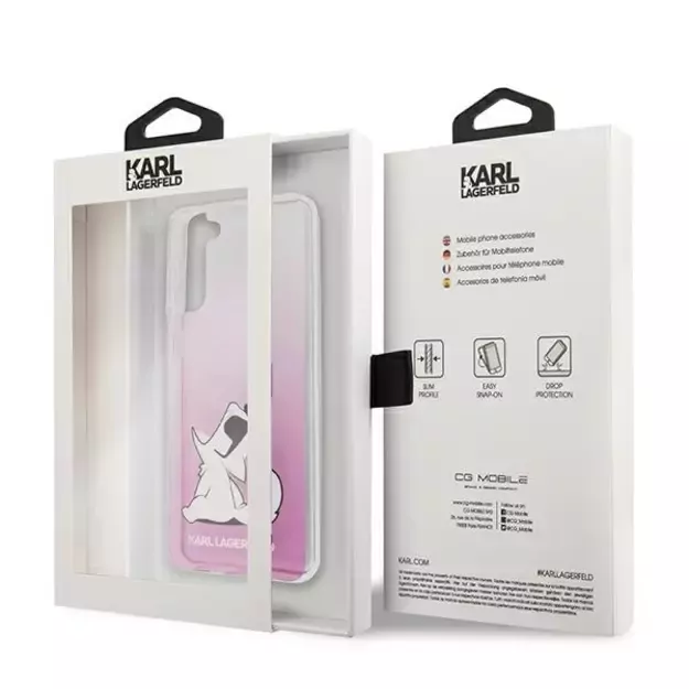 Karl Lagerfeld KLHCS21MCFNRCPI S21+ G996 hardcase różowy/pink Choupette Fun 14