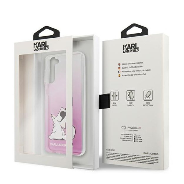 Karl Lagerfeld KLHCS21MCFNRCPI S21+ G996 hardcase różowy/pink Choupette Fun 7
