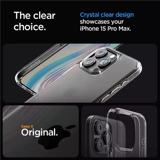 Spigen Ultra Hybrid Case for iPhone 15 Pro Max - Clear Matte 16