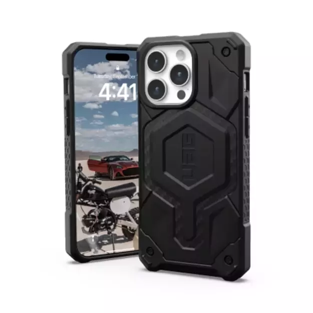UAG Monarch Pro case with MagSafe for iPhone 15 Pro Max - black carbon 1