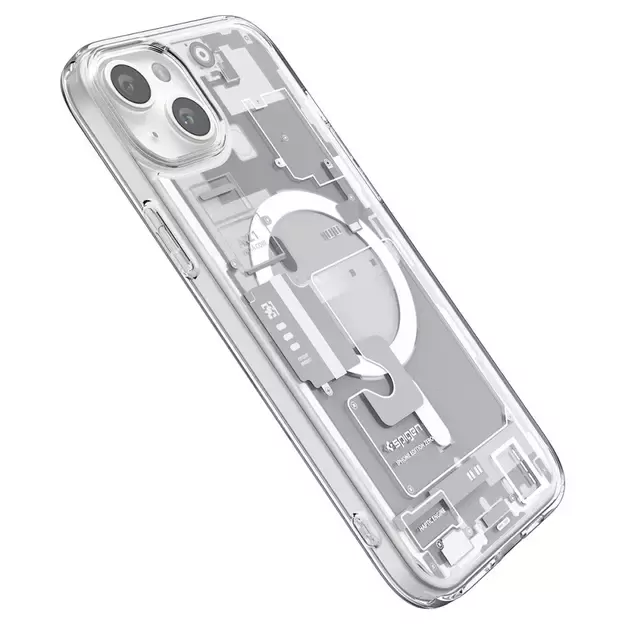 Spigen Ultra Hybrid Mag Case with MagSafe for iPhone 15 Plus - White (Zero One Pattern) 8