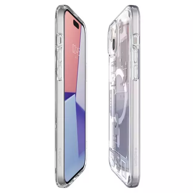 Spigen Ultra Hybrid Mag Case with MagSafe for iPhone 15 Plus - White (Zero One Pattern) 7