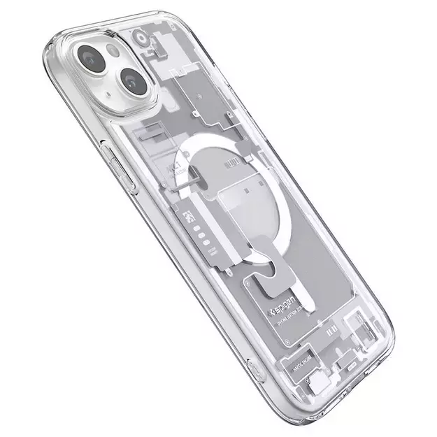 Spigen Ultra Hybrid Mag Case with MagSafe for iPhone 15 Plus - White (Zero One Pattern) 10