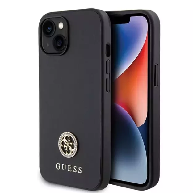 Guess GUHCP15MPS4DGPK iPhone 15 Plus 6.7&quot  black/black hardcase Strass Metal Logo