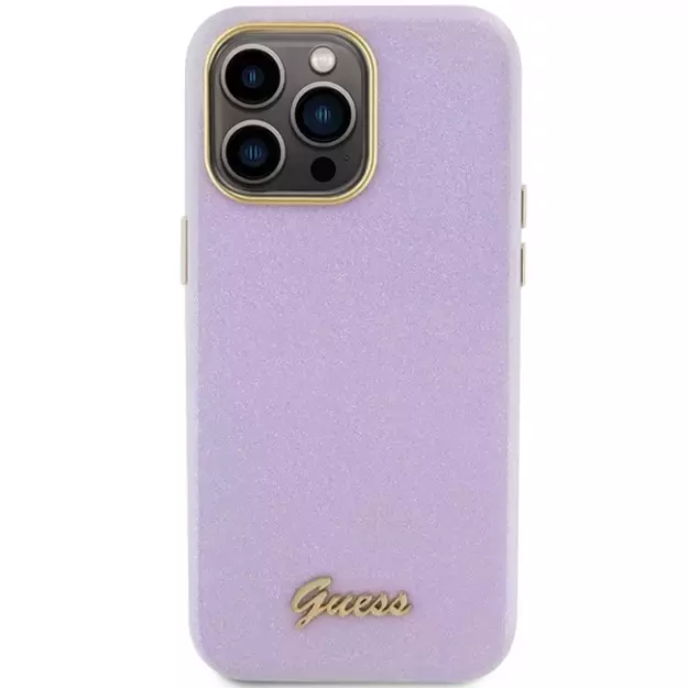Guess Glitter Glossy Script case for iPhone 15 Pro - lilac 2