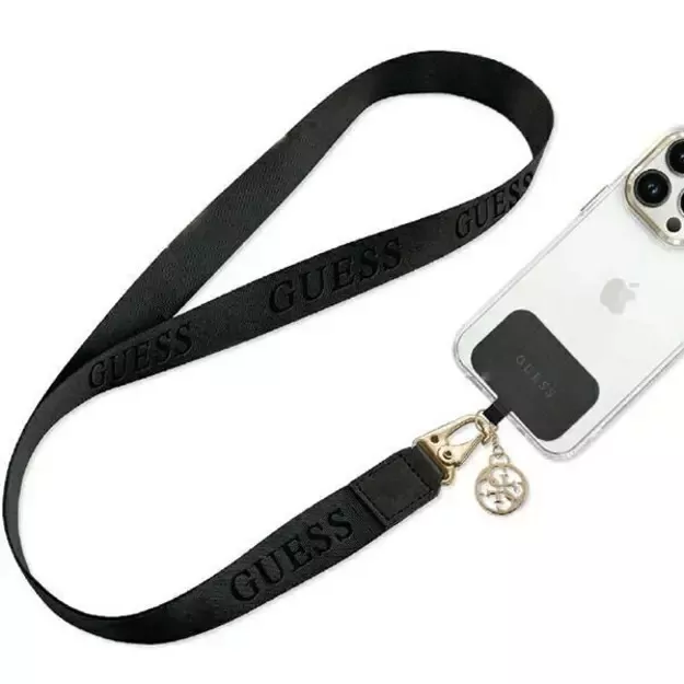 Guess CBDY Nylon Chain phone lanyard - black 1