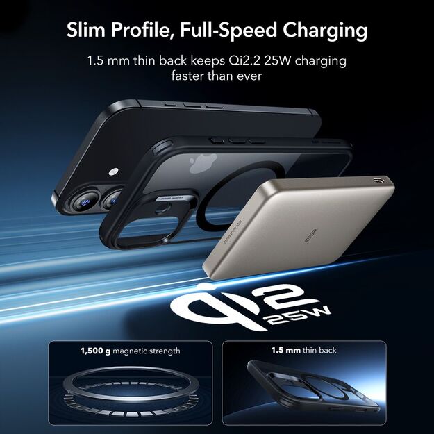 ESR Classic Hybrid MagSafe + Tempered Glass Set for iPhone 17 - Clear Black 5