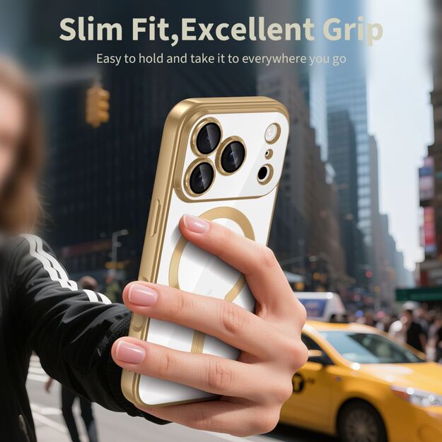Tech-Protect MagFlex MagSafe Case for iPhone 17 Pro - Transparent Gold 3