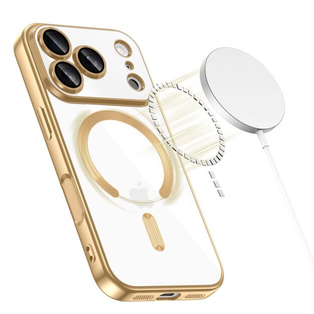 Tech-Protect MagFlex MagSafe Case for iPhone 17 Pro - Transparent Gold 1