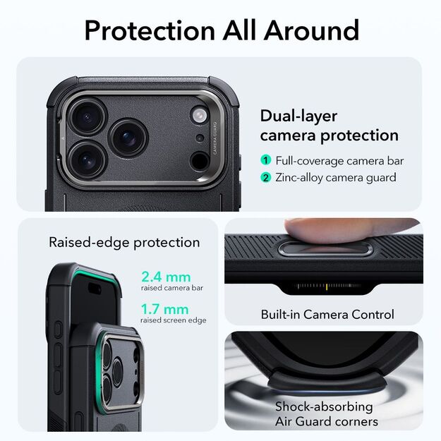 ESR Cyber ​​Kickstand MagSafe Case for iPhone 17 Pro Max - Black 1