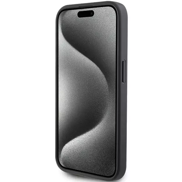 Karl Lagerfeld Saffiano Cardslot Karl&amp Choupette Metal Pin case for iPhone 15 Pro - black 5