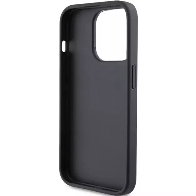 Karl Lagerfeld Saffiano Cardslot Karl&amp Choupette Metal Pin case for iPhone 15 Pro - black 7