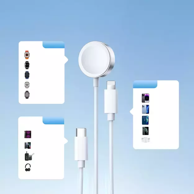 Joyroom S-IW008 3-in-1 cable magnetic charger USB-A - Lightning/USB-C 1.2m - white 23