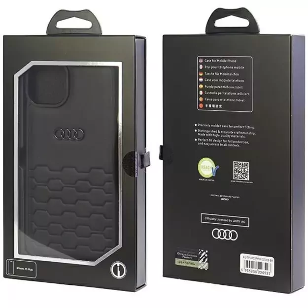 Audi GT Synthetic Leather case for iPhone 15 Plus - black 6