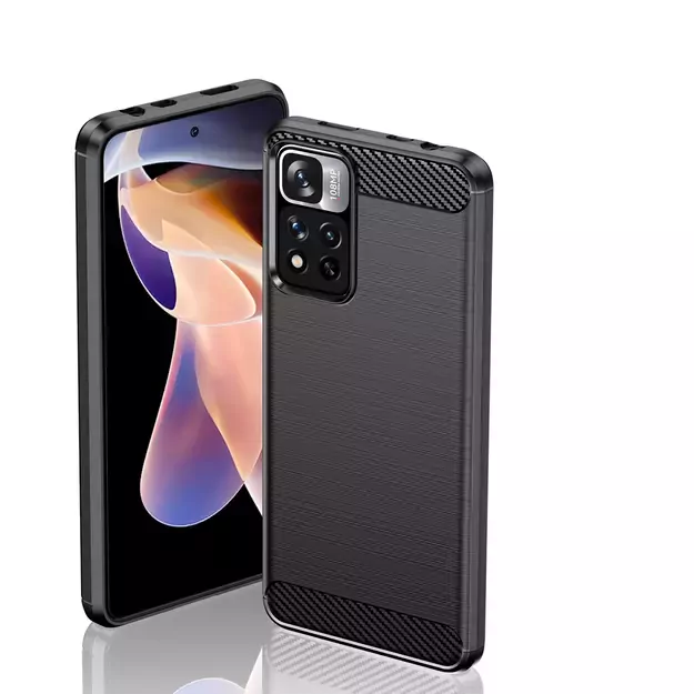 Carbon Case flexible case cover Xiaomi Redmi Note 11 Pro+ 5G (China) / 11 Pro 5G (China) / Mi11i HyperCharge / Poco X4 NFC black 6