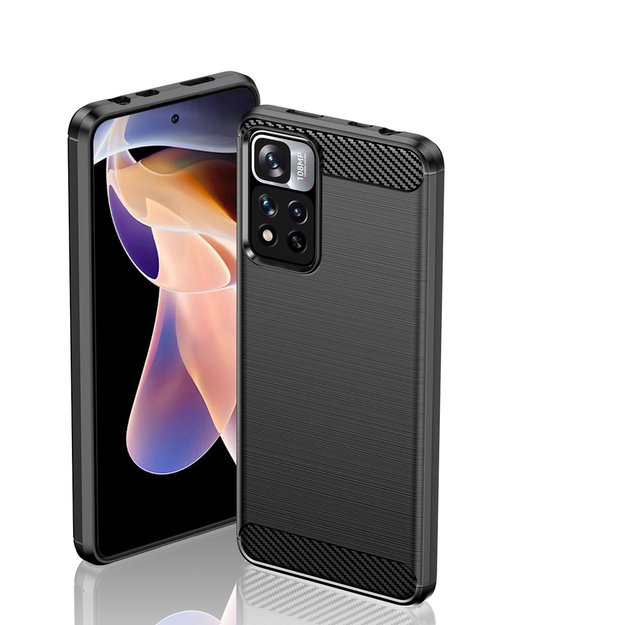 Carbon Case flexible case cover Xiaomi Redmi Note 11 Pro+ 5G (China) / 11 Pro 5G (China) / Mi11i HyperCharge / Poco X4 NFC black 14