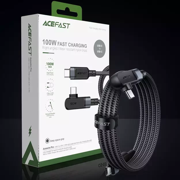 Acefast C5-03 Black USB-C - USB-C PD QC cable 100W 5A 480Mb/s 2m - black 8