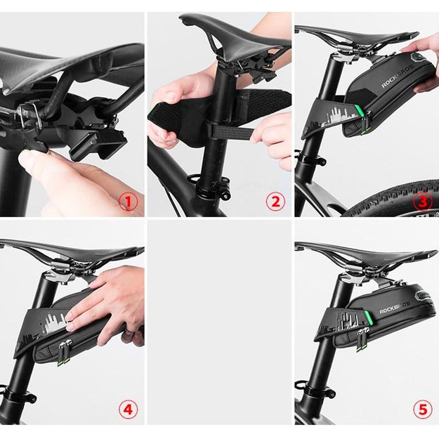 Rockbros C27-1 bicycle bag under the saddle - black 10