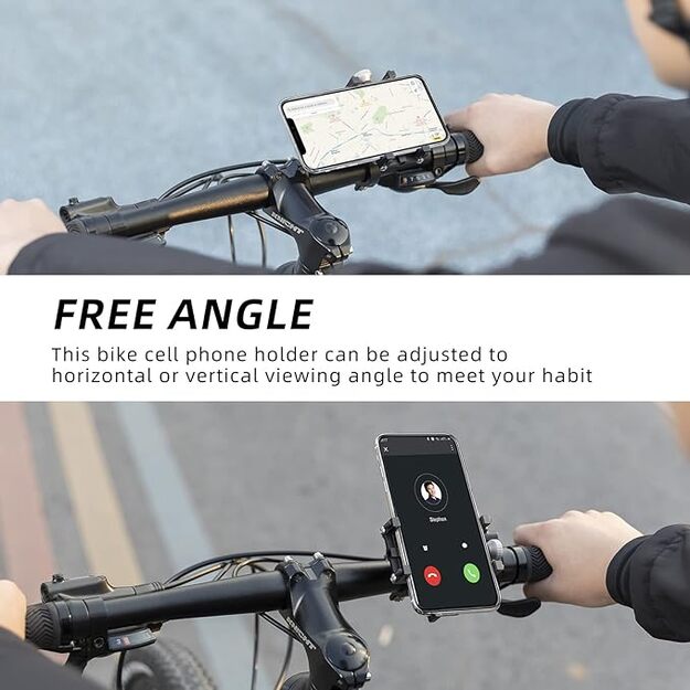 Rockbros 699-BK Aluminum Alloy Bicycle Phone Holder - Black 7