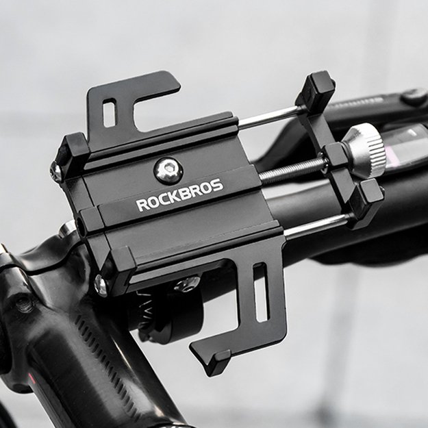 Rockbros 699-BK Aluminum Alloy Bicycle Phone Holder - Black 2