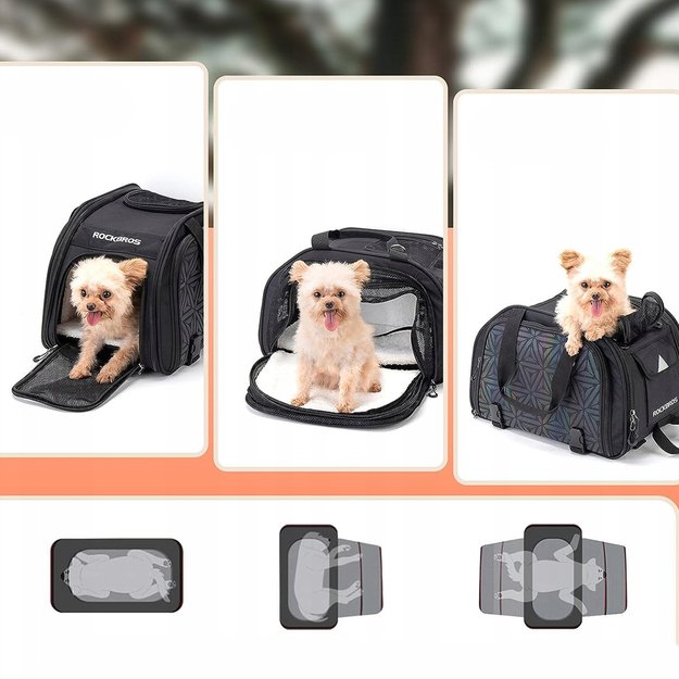 Rockbros 30140028001 transport bicycle bag for cats and dogs - black 13