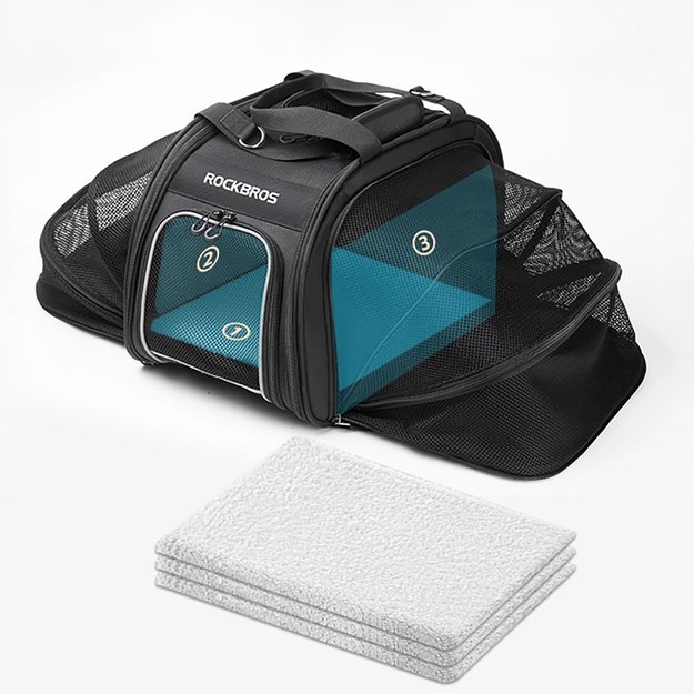 Rockbros 30140028001 transport bicycle bag for cats and dogs - black 5