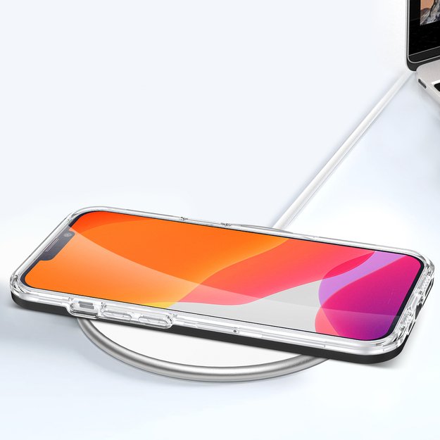 Clear 3in1 case for iPhone 13 mini gel cover with frame black 12