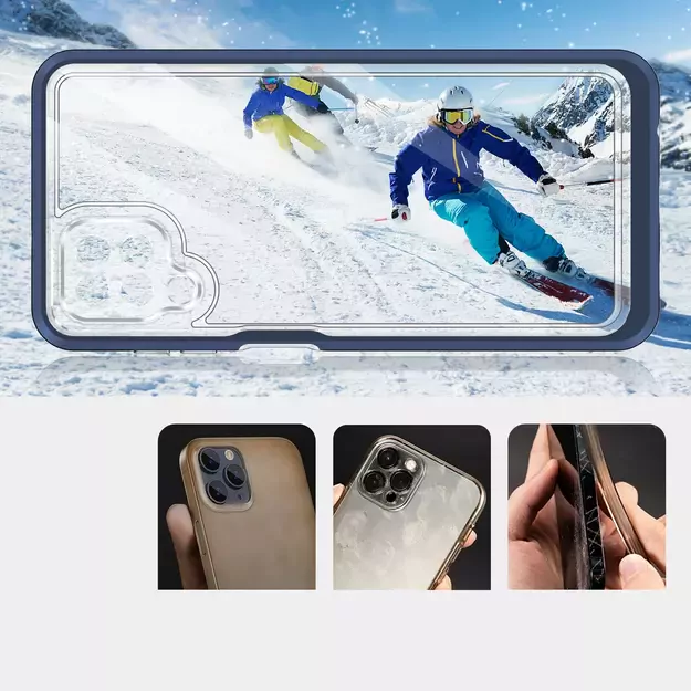 Clear 3in1 Case for Samsung Galaxy A12 5G Frame Gel Cover Blue 2