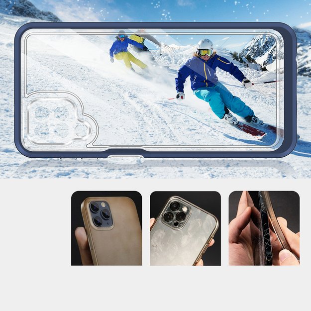 Clear 3in1 Case for Samsung Galaxy A12 5G Frame Gel Cover Blue 8