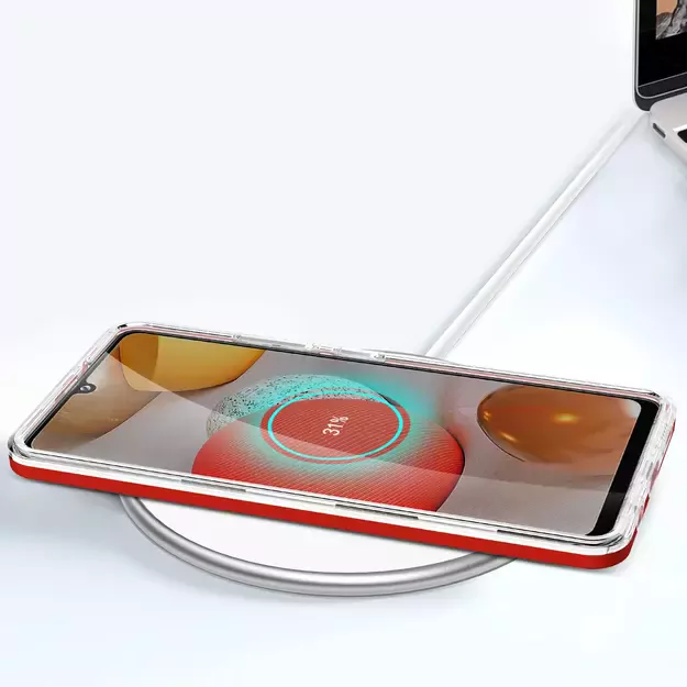 Clear 3in1 Case for Samsung Galaxy A42 5G Frame Gel Cover Red 7