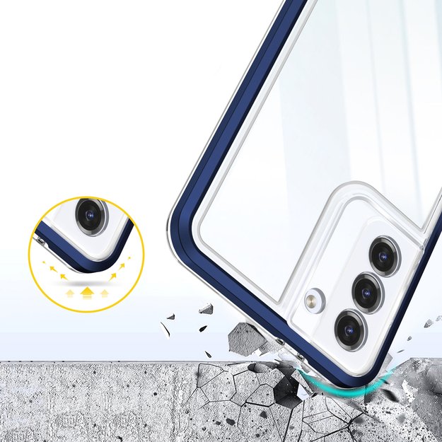Clear 3in1 Case for Samsung Galaxy S22 + (S22 Plus) Frame Gel Cover Blue 11