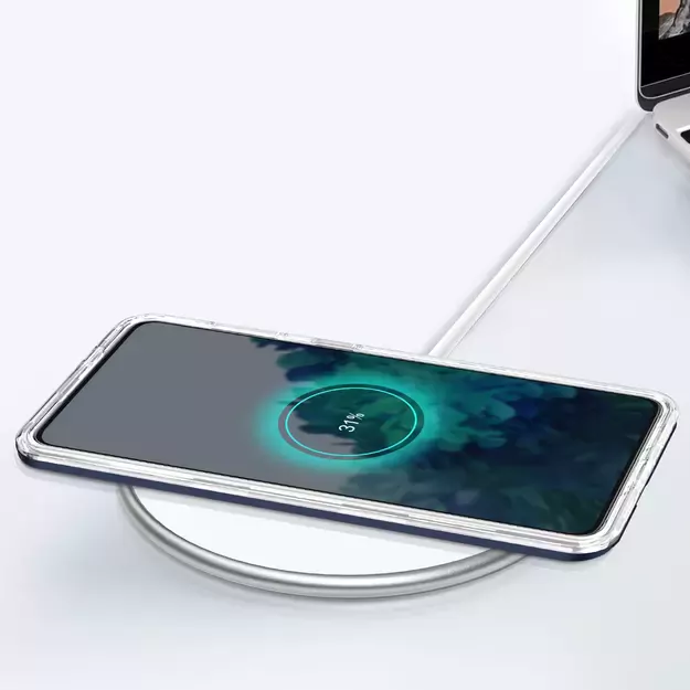 Clear 3in1 Case for Samsung Galaxy S22 + (S22 Plus) Frame Gel Cover Blue 7