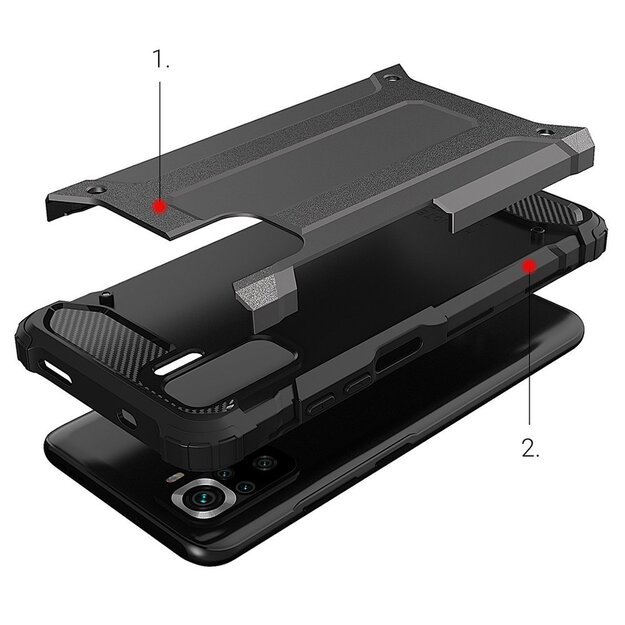 Hybrid Armor Case Tough Rugged Cover for Xiaomi Poco M4 Pro 5G black 10