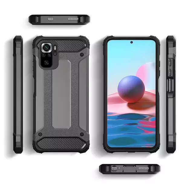 Hybrid Armor Case Tough Rugged Cover for Xiaomi Poco M4 Pro 5G black 3