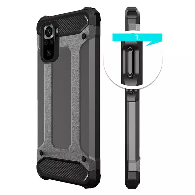 Hybrid Armor Case Tough Rugged Cover for Xiaomi Poco M4 Pro 5G black 2