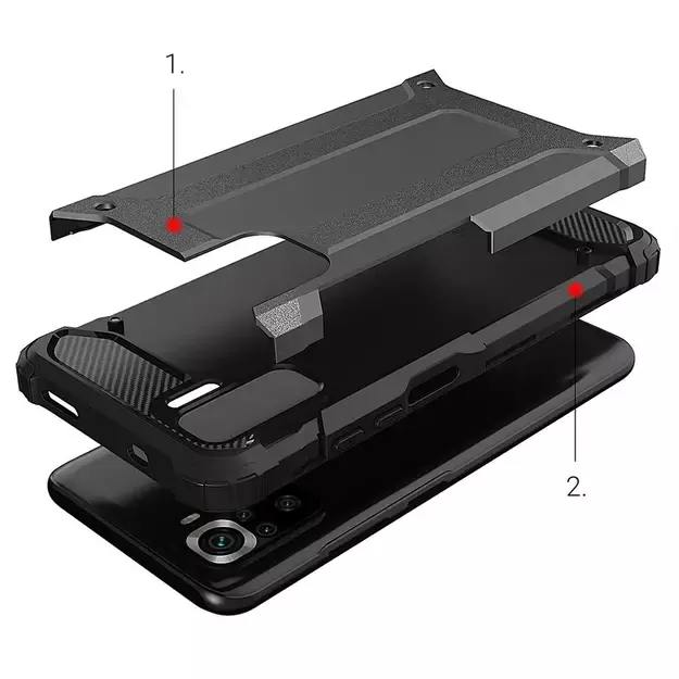 Hybrid Armor Case Tough Rugged Cover for Xiaomi Poco M4 Pro 5G black 4