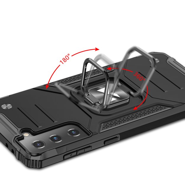 Wozinsky Ring Armor Tough Hybrid Case Cover + Magnetic Mount for Samsung Galaxy S22 + (S22 Plus) Red 10