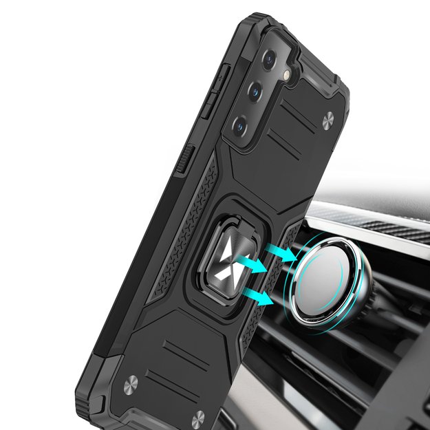 Wozinsky Ring Armor Tough Hybrid Case Cover + Magnetic Mount for Samsung Galaxy S22 + (S22 Plus) Red 11