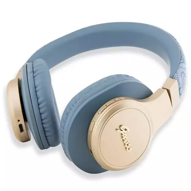 Guess Bluetooth on-ear headphones GUBH604GEMB blue/blue 4G Script 5