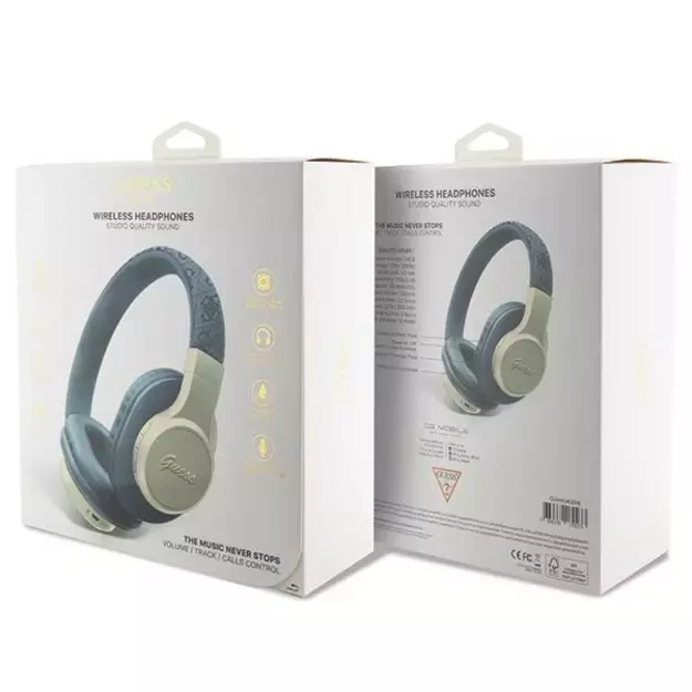 Guess Bluetooth on-ear headphones GUBH604GEMB blue/blue 4G Script 7