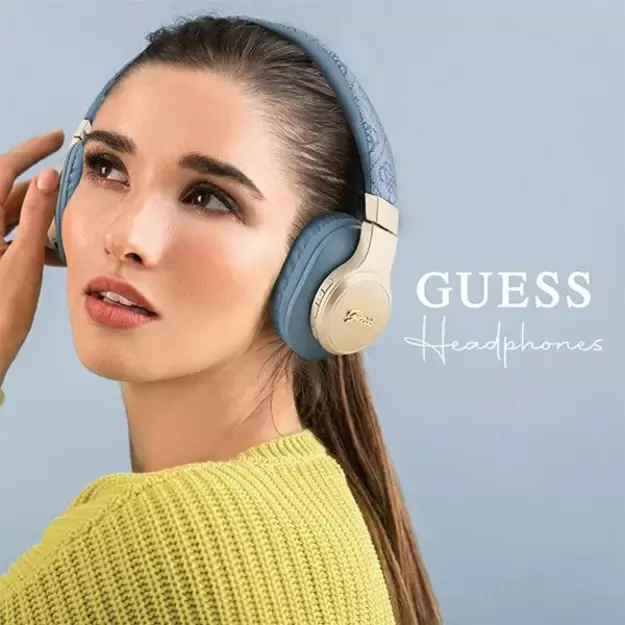 Guess Bluetooth on-ear headphones GUBH604GEMB blue/blue 4G Script 8