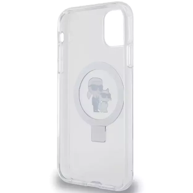 Karl Lagerfeld KLHMN61HMRSKCH iPhone 11 / Xr 6.1&quot  white/white hardcase Ring Stand Karl&amp Choupette MagSafe 12