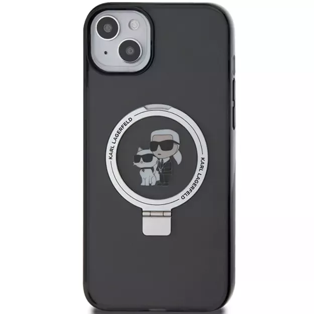 Karl Lagerfeld KLHMP15MHMRSKCK iPhone 15 Plus 6.7&quot black/black hardcase Ring Stand Karl&amp Choupette MagSafe 2