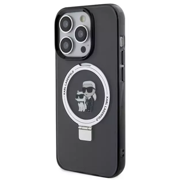 Karl Lagerfeld KLHMP15XHMRSKCK iPhone 15 Pro Max 6.7&quot  black/black hardcase Ring Stand Karl&amp Choupette MagSafe 1