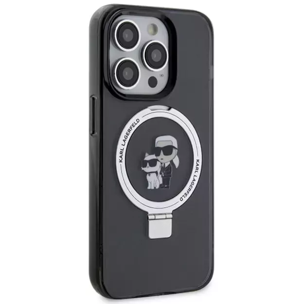Karl Lagerfeld KLHMP15XHMRSKCK iPhone 15 Pro Max 6.7&quot  black/black hardcase Ring Stand Karl&amp Choupette MagSafe 3